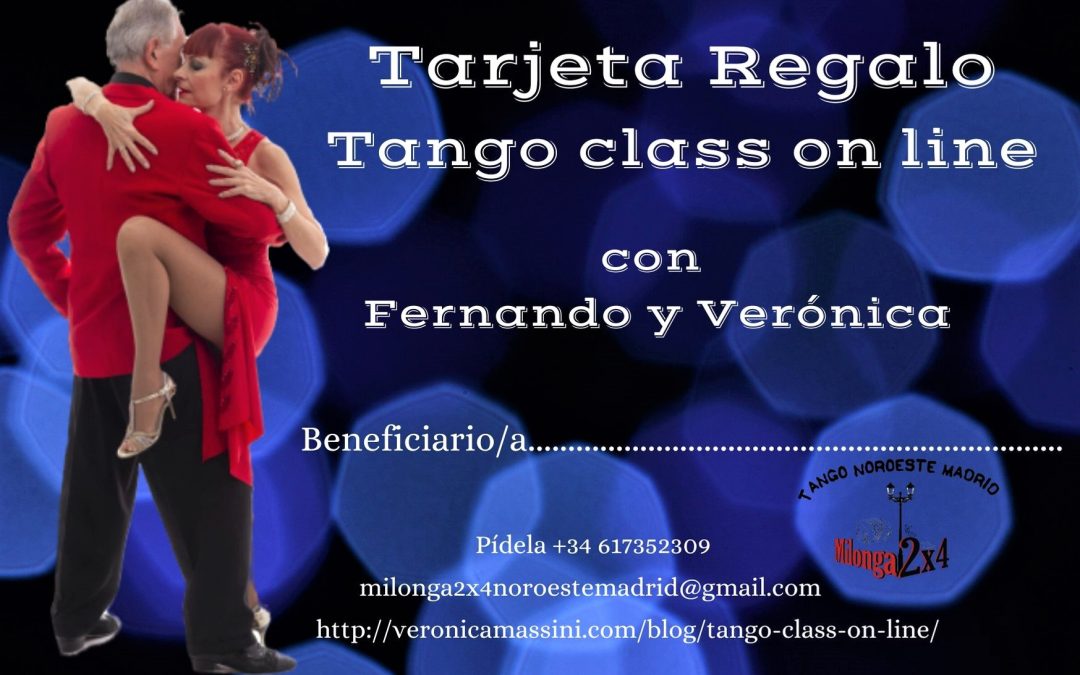 Tarjeta regalo clases de tango o zapatos de baile